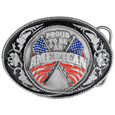 Proud To Be An American  Enameled Belt Buckle